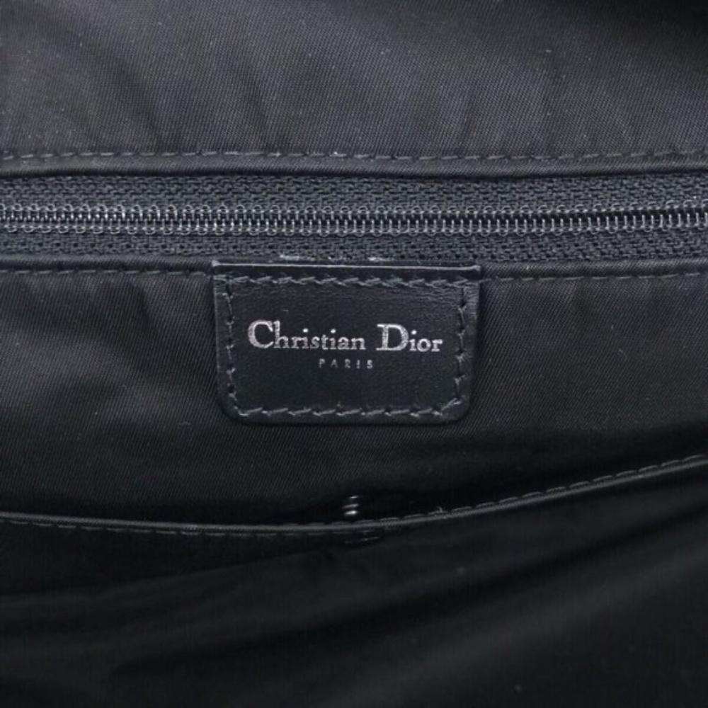100% Authentic Christian Dior Double Saddle Navy White Black Jacquard Bag - Picture 9 of 12